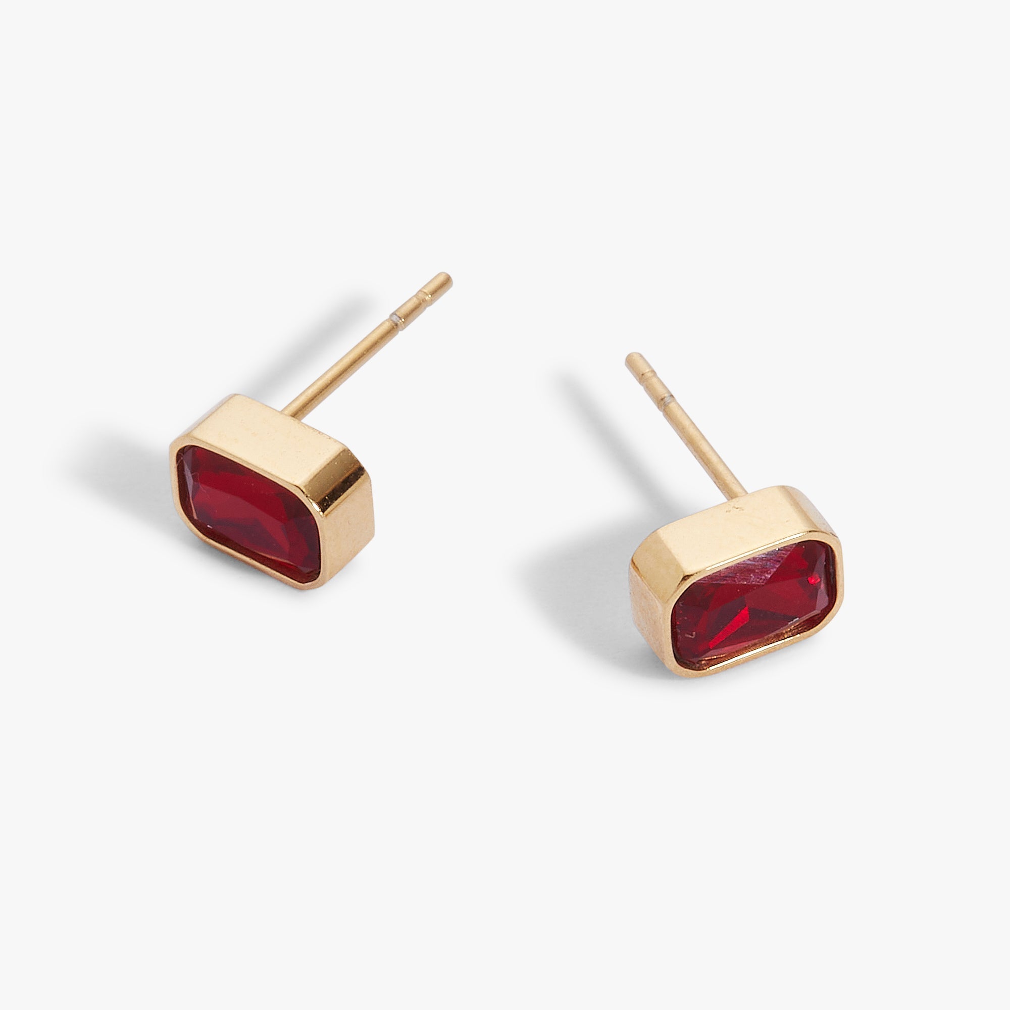 July Emerald-Cut Birthstone Stud Stainless Steel Gold | Alex and Ani