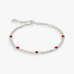 Ruby Curb Chain Bracelet, July Birthstone Silver | Alex and Ani