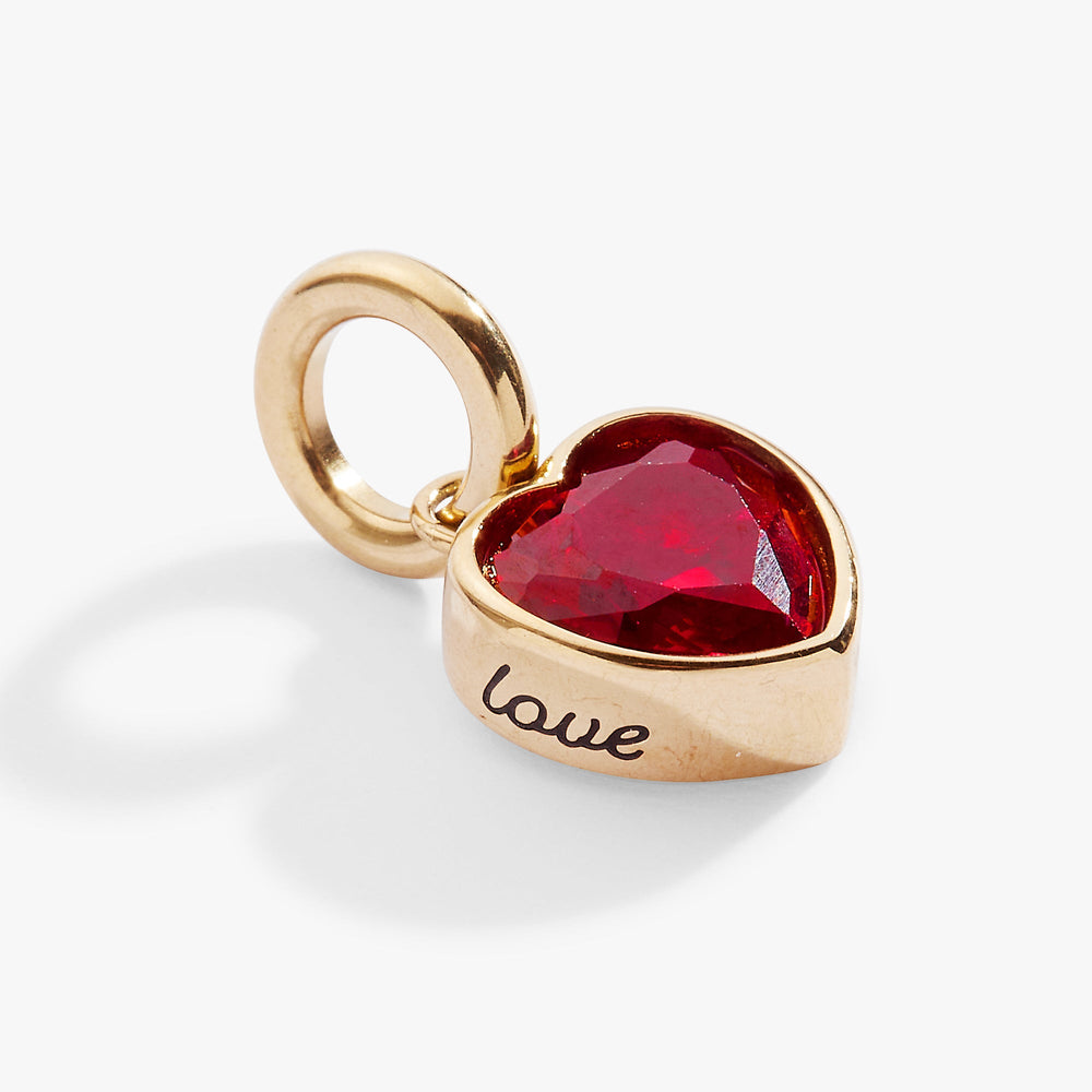 Love' Heart Birthstone Charm-JULY Stainless Steel Gold | Alex and Ani