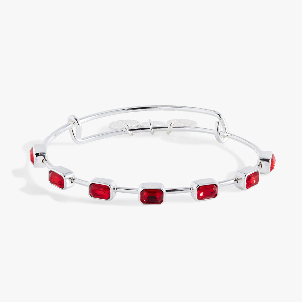 July Birthstone Emerald Cut Bangle Silver | Alex and Ani