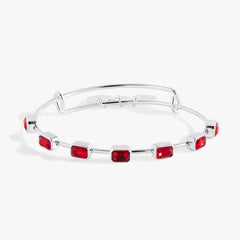 July Birthstone Emerald Cut Bangle Silver | Alex and Ani
