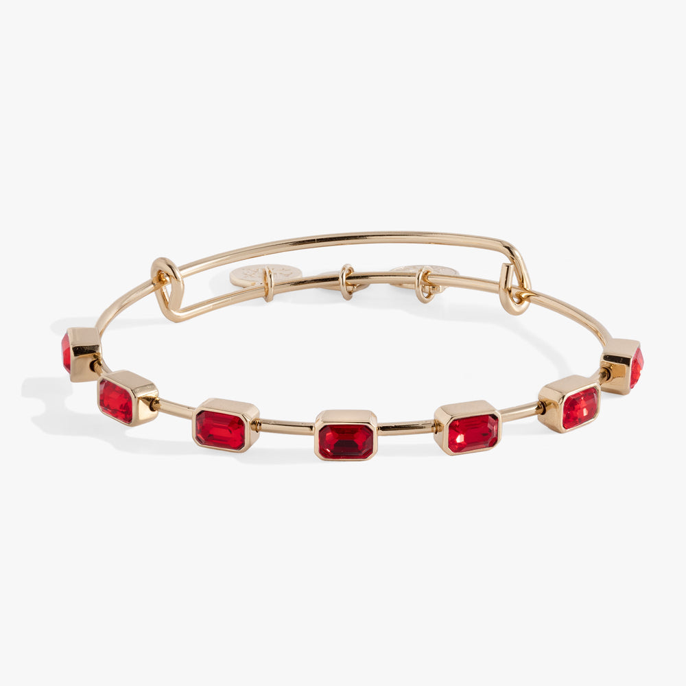 July Birthstone Emerald Cut Bangle Silver | Alex and Ani