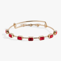 July Birthstone Emerald Cut Bangle Silver | Alex and Ani