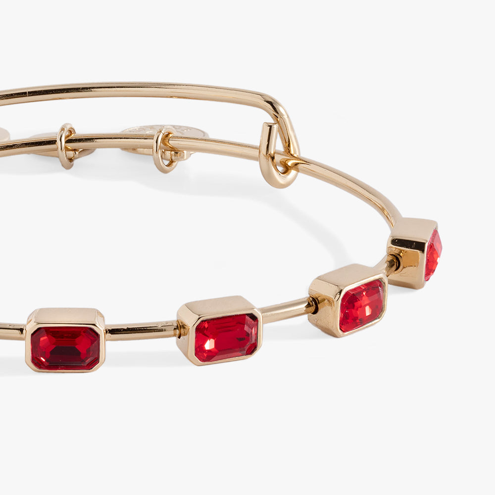 July Birthstone Emerald Cut Bangle Silver | Alex and Ani