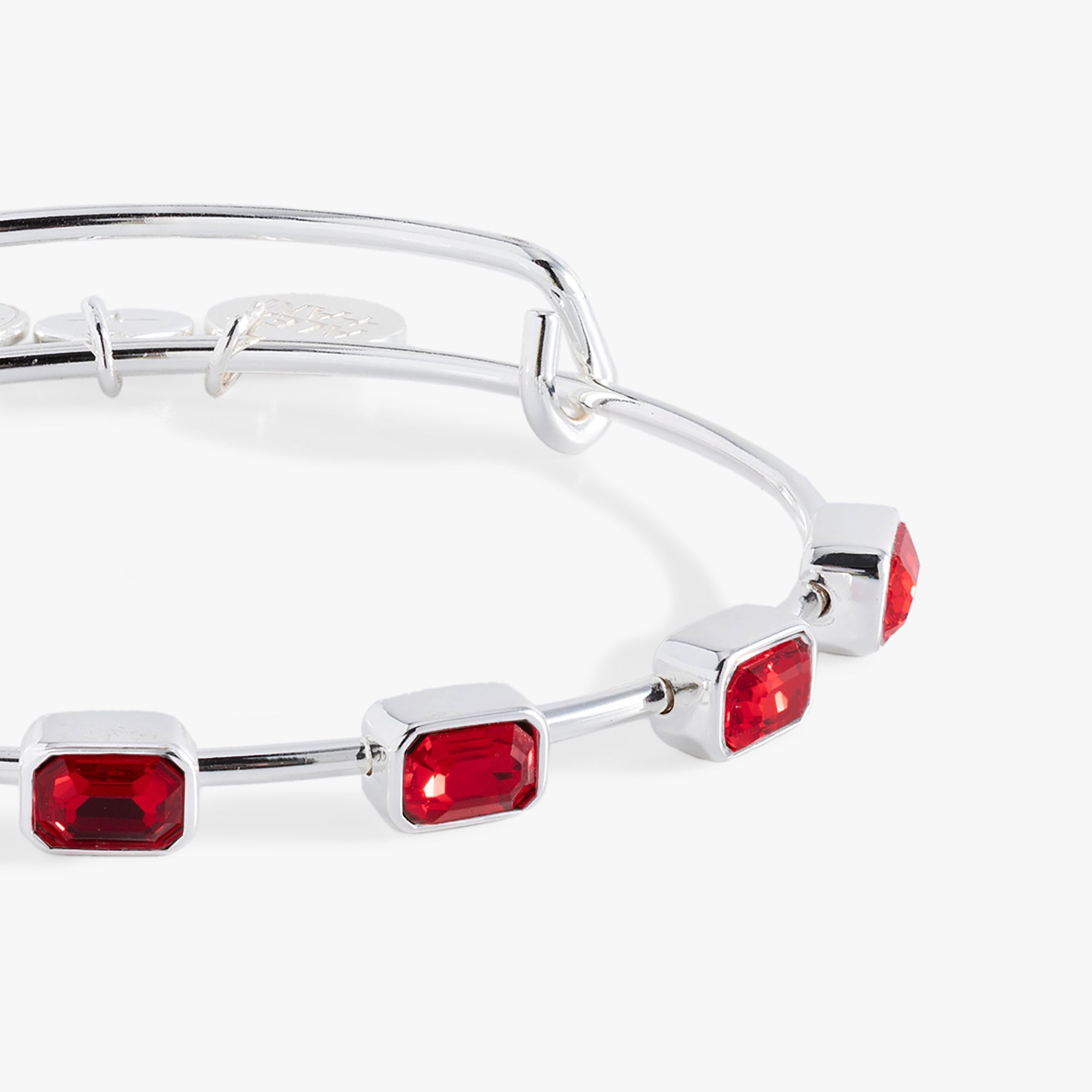 July Birthstone Emerald Cut Bangle Silver | Alex and Ani