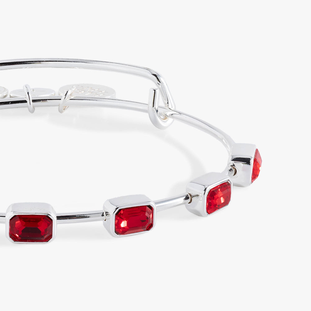 July Birthstone Emerald Cut Bangle Silver | Alex and Ani