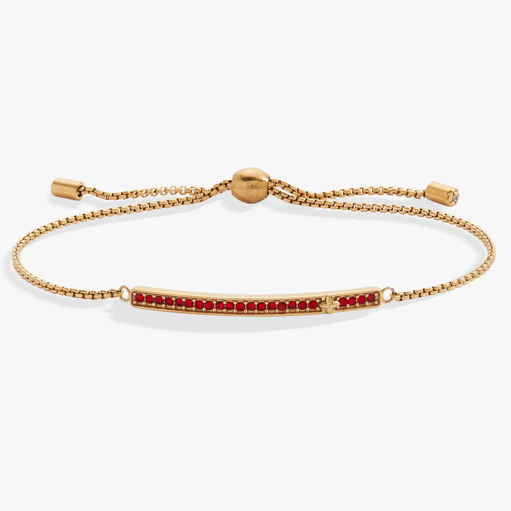 Birthstone Pave Bolo - July Stainless Steel Gold | Alex and Ani