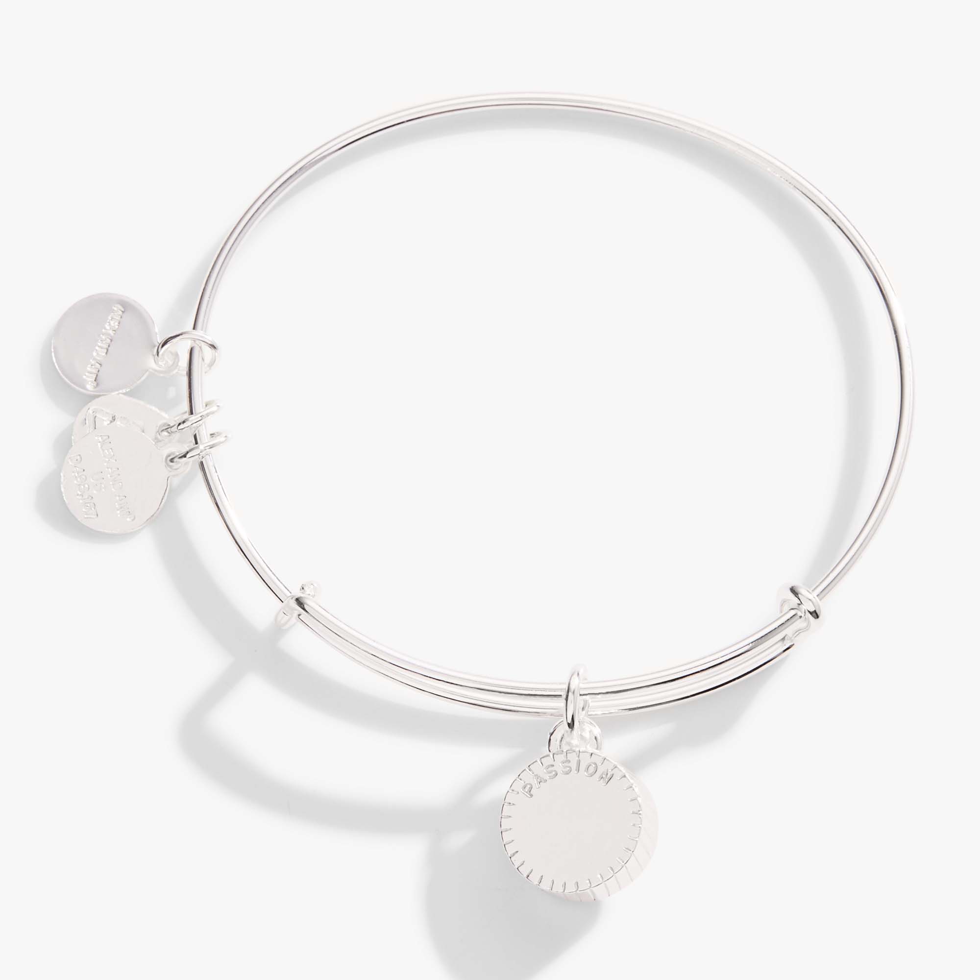 Ruby July Birthstone Charm Bangle Silver | Alex and Ani