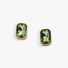 August Emerald-Cut Birthstone Stud Stainless Steel Gold | Alex and Ani