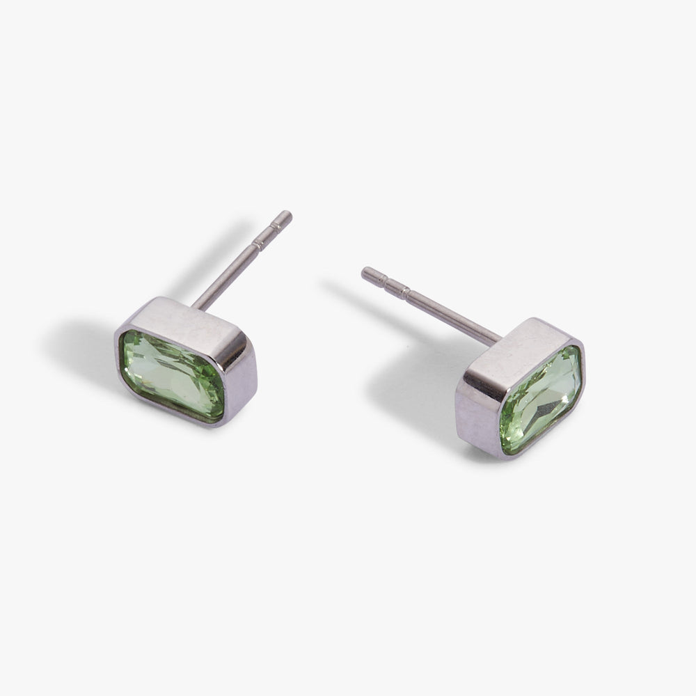 August Emerald-Cut Birthstone Stud Stainless Steel Gold | Alex and Ani