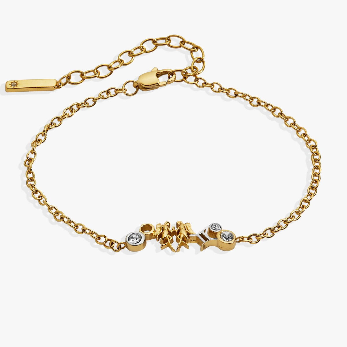 Gemini Symbol Inline Bracelet Two Tone - Stainless Steel | Alex and Ani