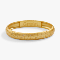 Gemini Zodiac Hinge Bangle Satin Silver | Alex and Ani