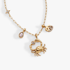 Cancer Charm Cluster Necklace Stainless Steel Gold | Alex and Ani