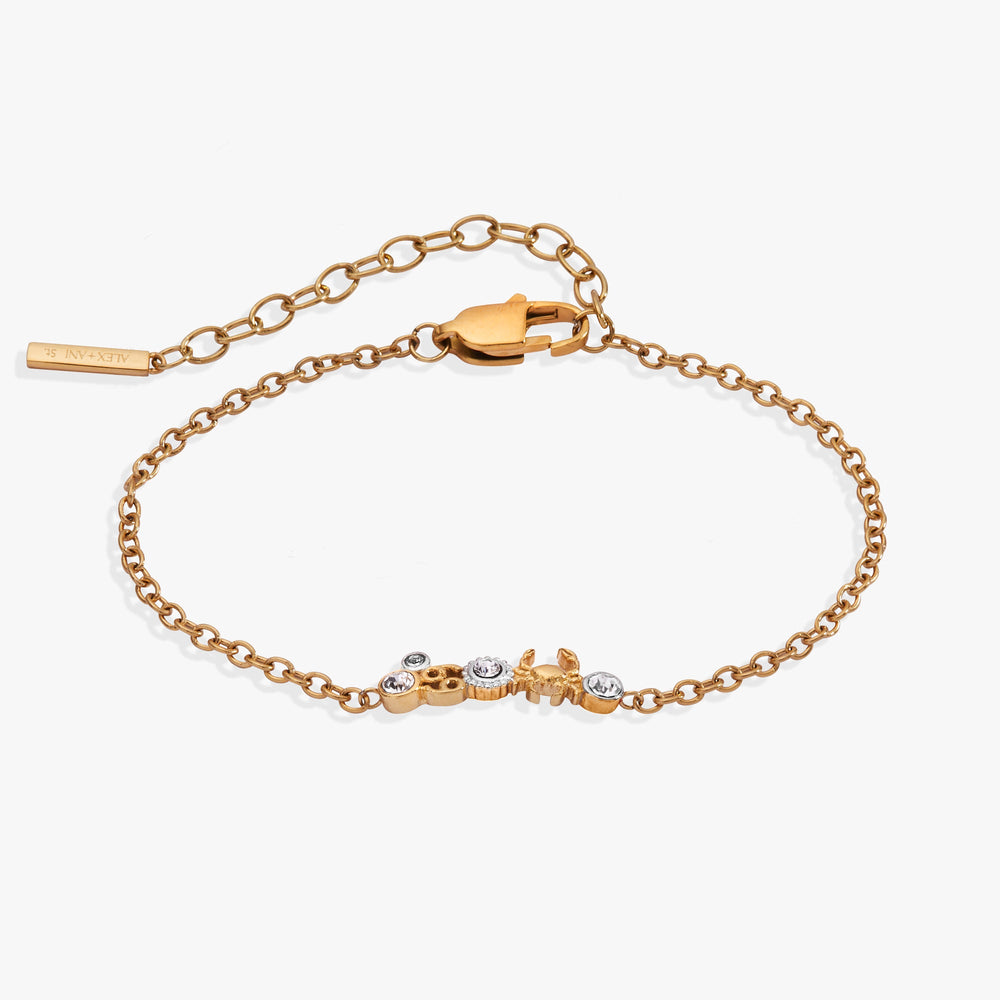 Cancer Symbol Inline Bracelet Two Tone - Stainless Steel | Alex and Ani