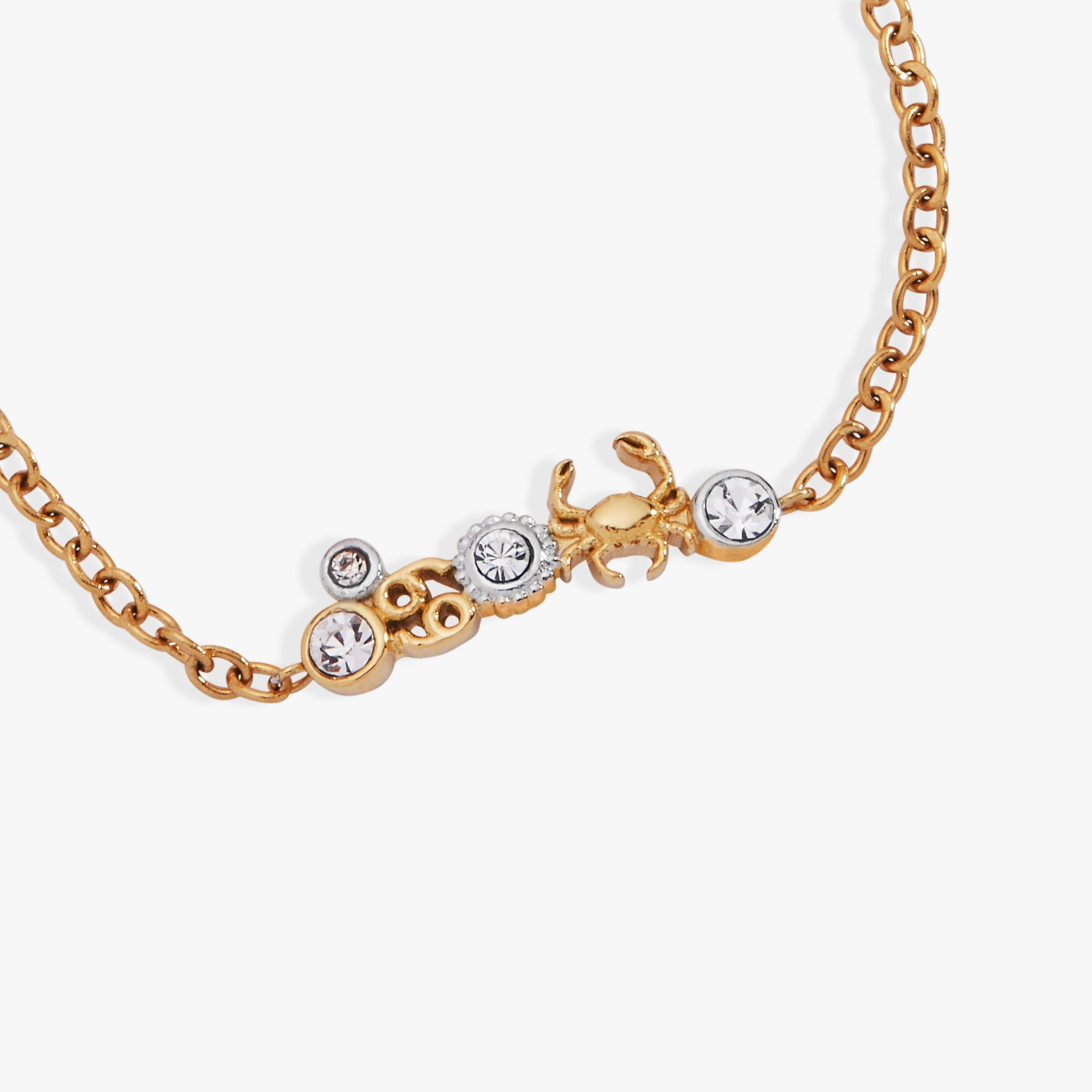 Cancer Symbol Inline Bracelet Two Tone - Stainless Steel | Alex and Ani