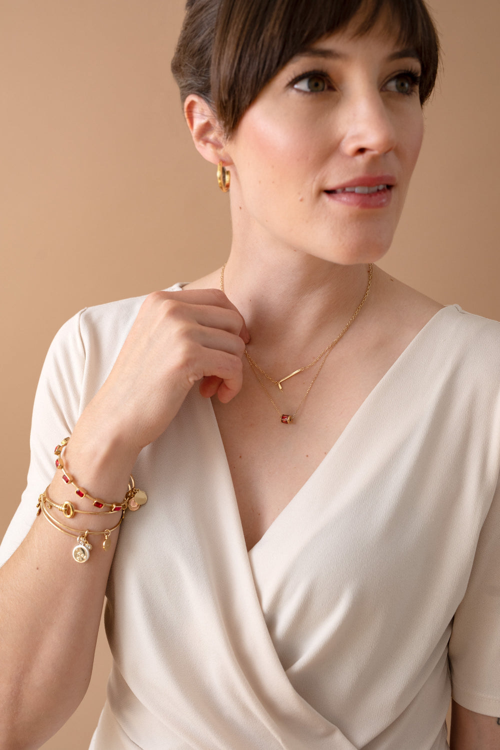 Cancer Zodiac Charm Bangle Two Tone | Alex and Ani