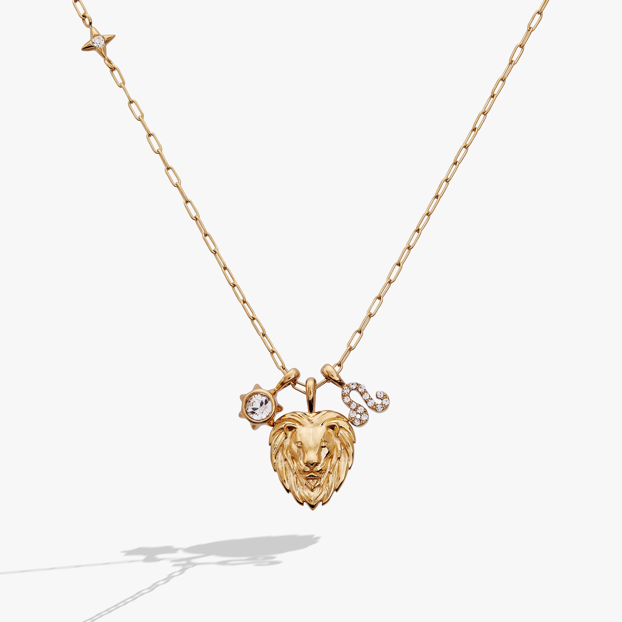 Leo Charm Cluster Necklace Stainless Steel Gold | Alex and Ani