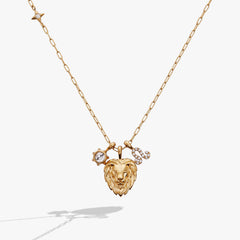 Leo Charm Cluster Necklace Stainless Steel Gold | Alex and Ani