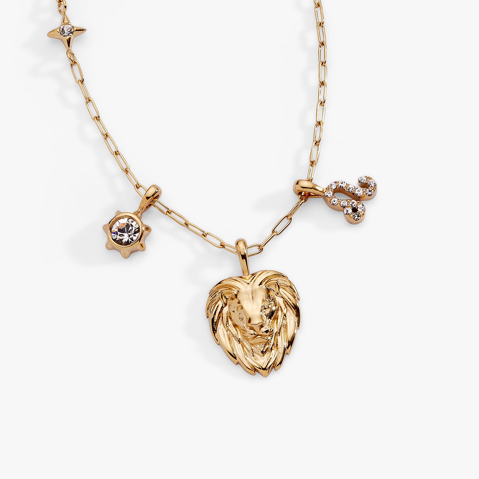 Leo Charm Cluster Necklace Stainless Steel Gold | Alex and Ani