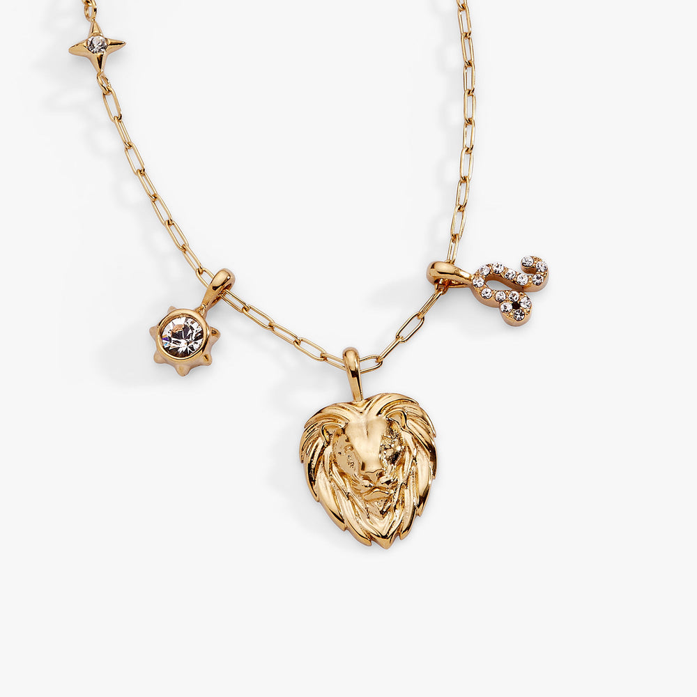 Leo Charm Cluster Necklace Stainless Steel Gold | Alex and Ani