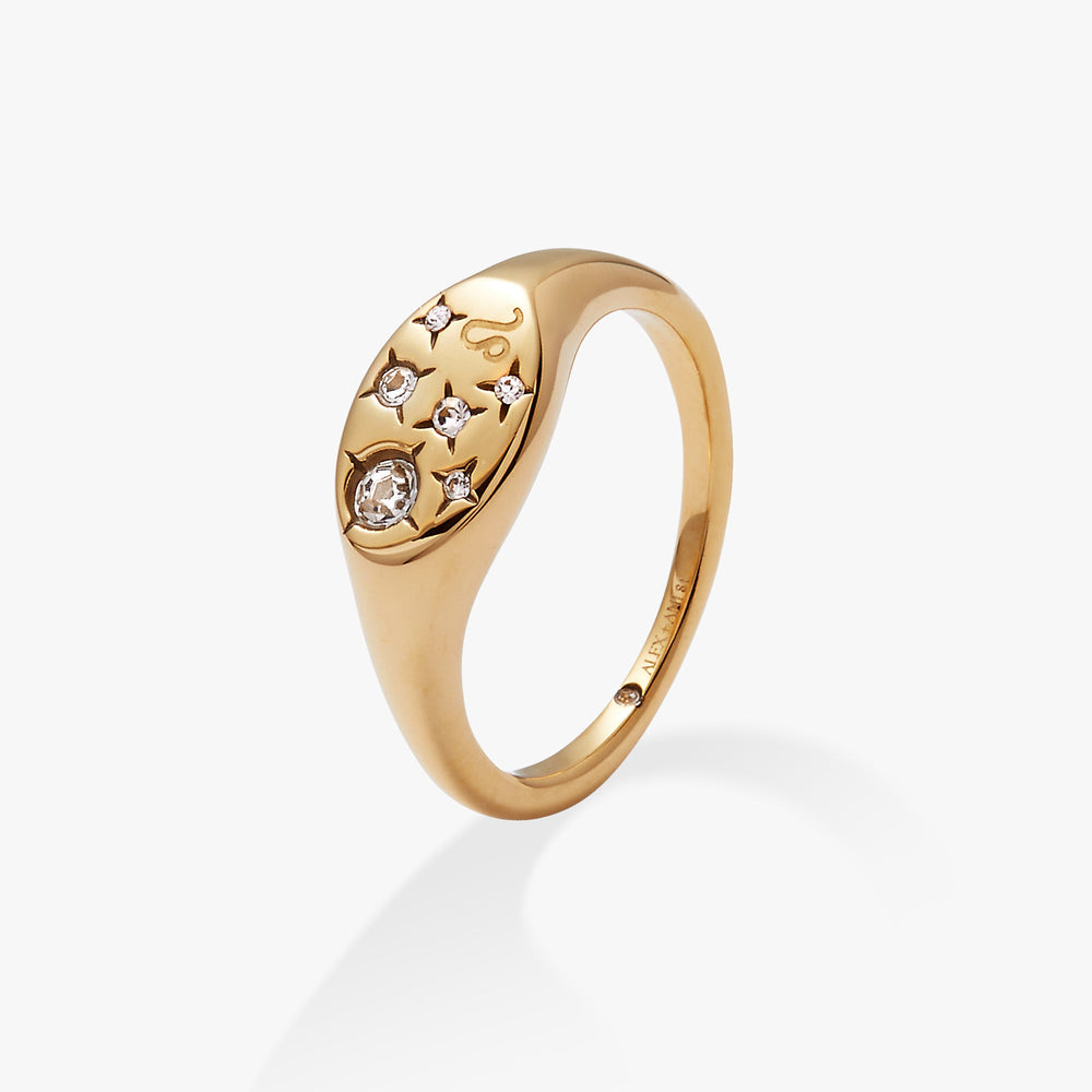 Leo Zodiac Ring Stainless Steel Gold | Alex and Ani