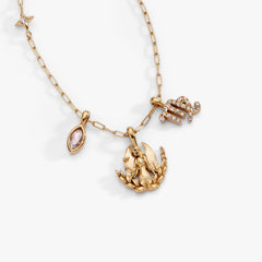 Virgo Charm Cluster Necklace Stainless Steel Gold | Alex and Ani
