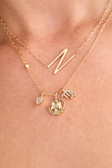 Virgo Charm Cluster Necklace Stainless Steel Gold | Alex and Ani