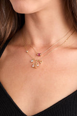 Libra Charm Cluster Necklace Stainless Steel Gold | Alex and Ani