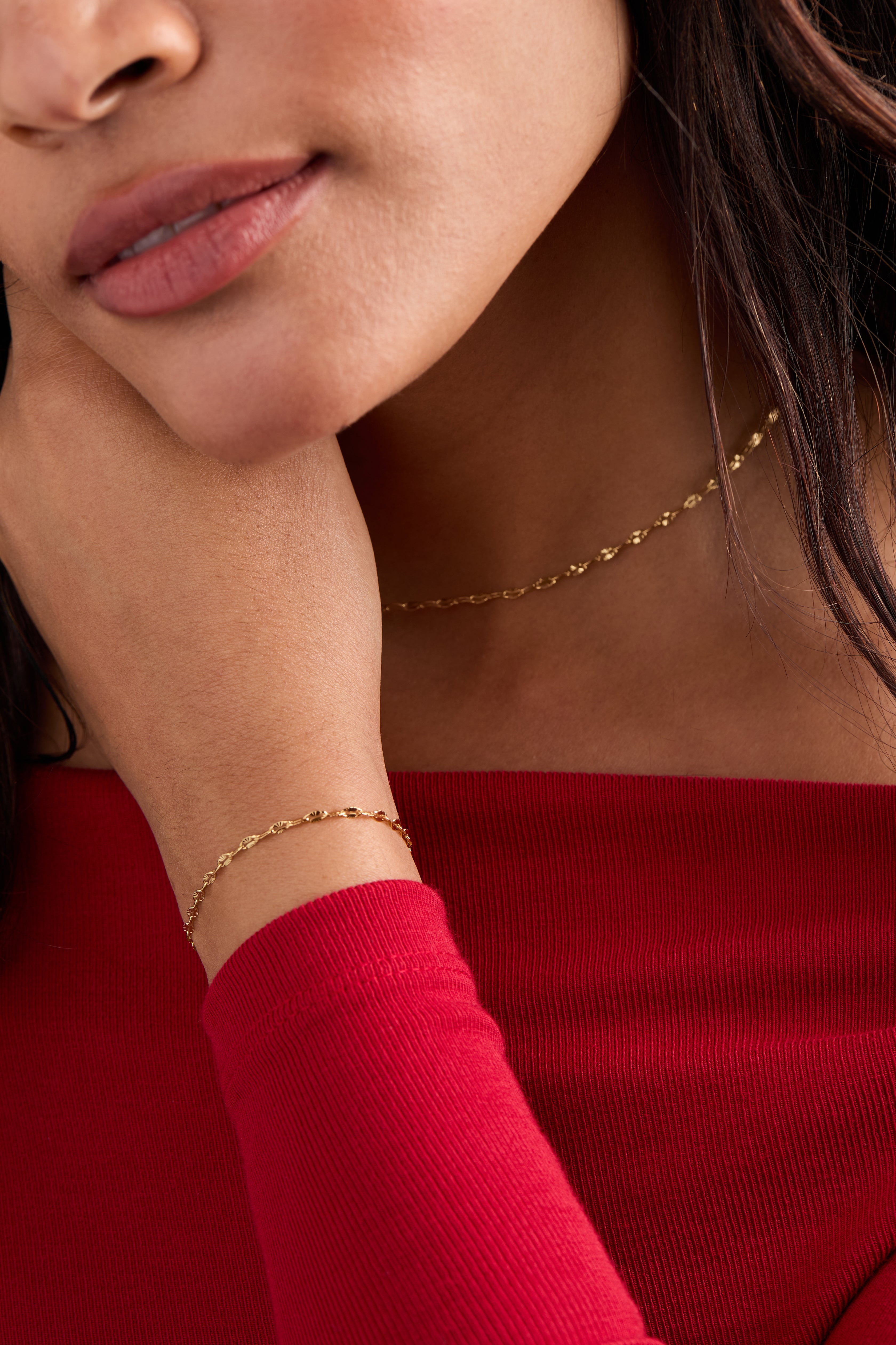 Faceted Lip Chain Necklace Gold | Alex and Ani