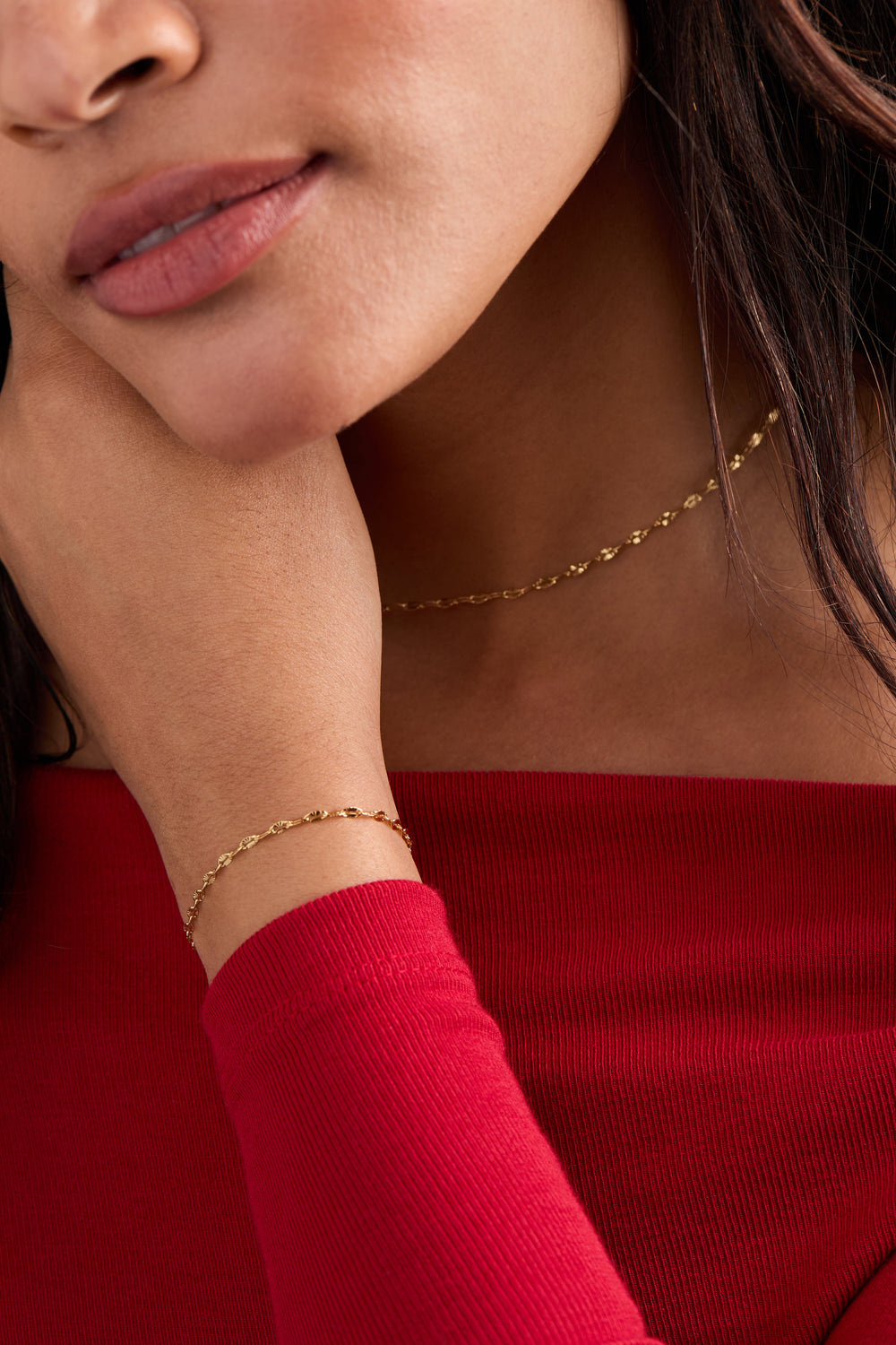 Faceted Lip Chain Necklace Gold | Alex and Ani