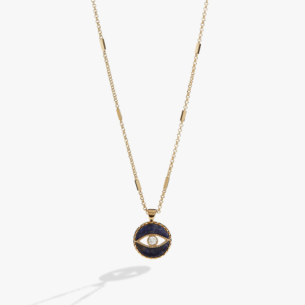 Sodalite Evil Eye Necklace Gold | Alex and Ani