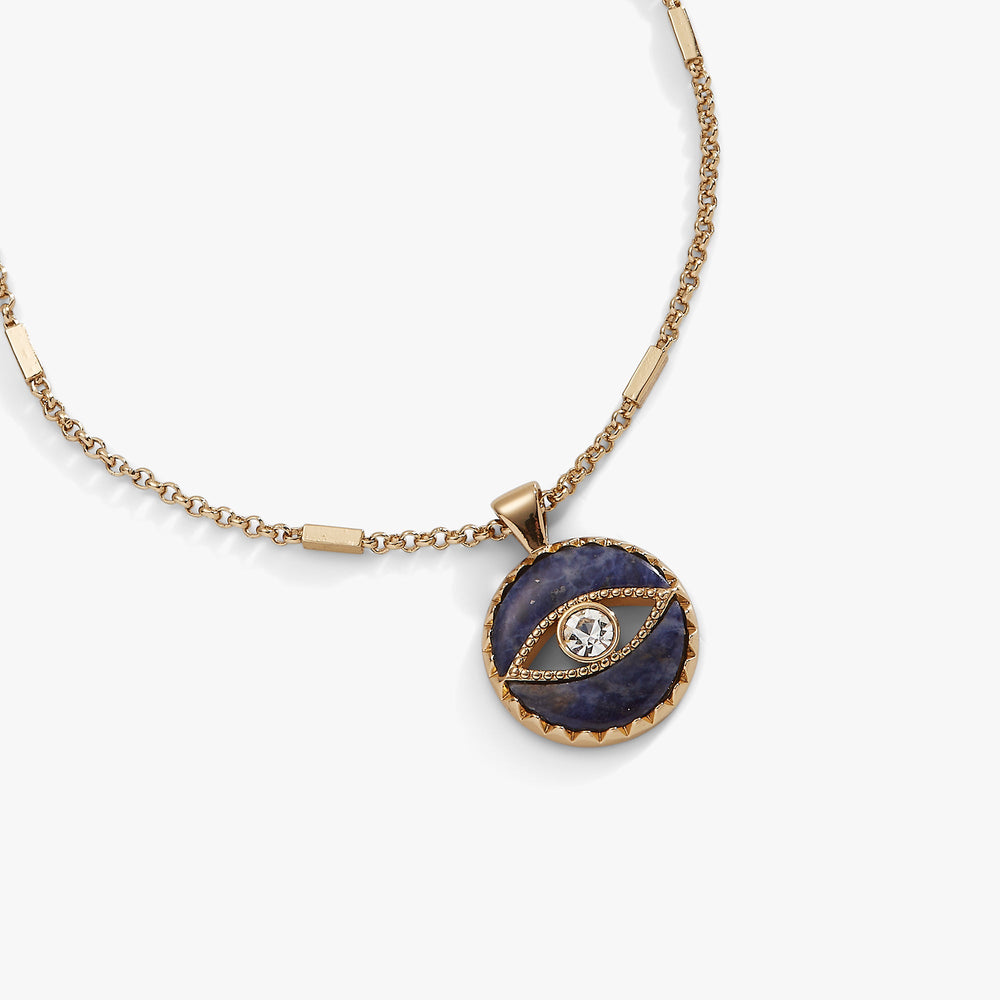 Sodalite Evil Eye Necklace Gold | Alex and Ani