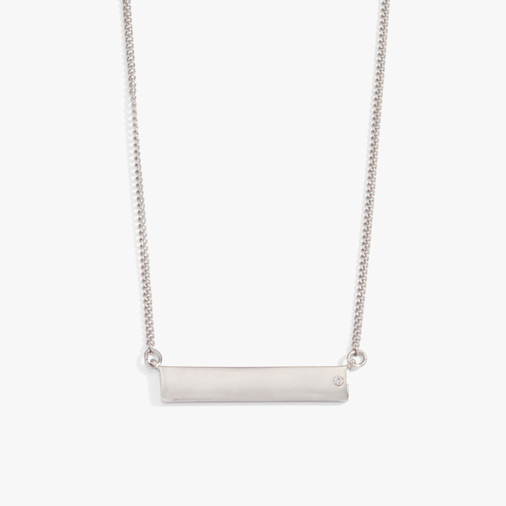 Bar Necklace with Crystal Accent Shiny Rose Gold | Alex and Ani