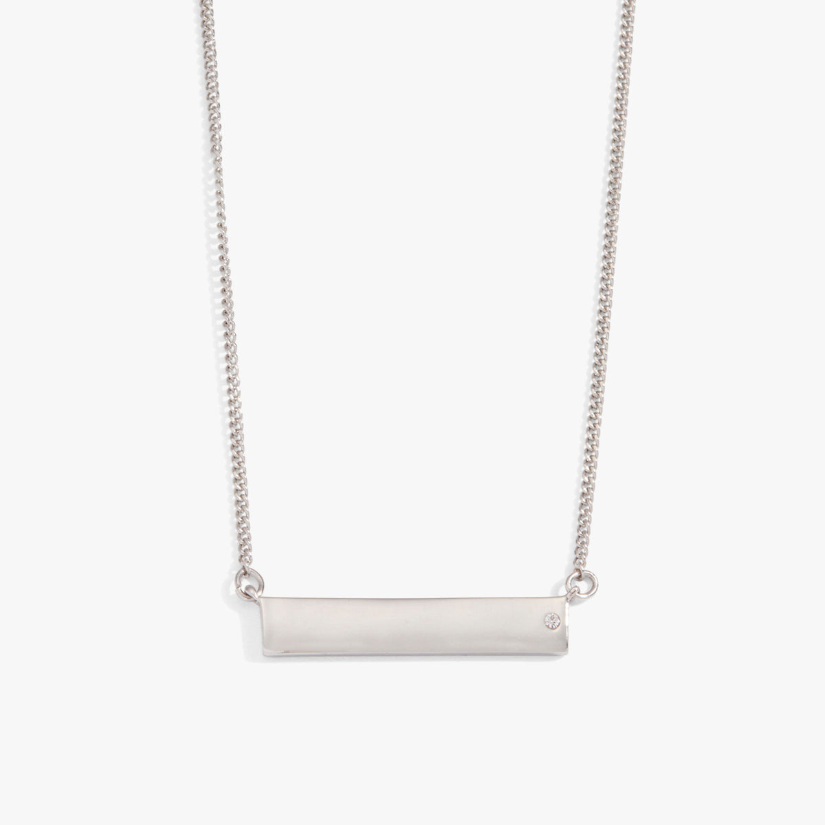 Bar Necklace with Crystal Accent Shiny Rose Gold | Alex and Ani