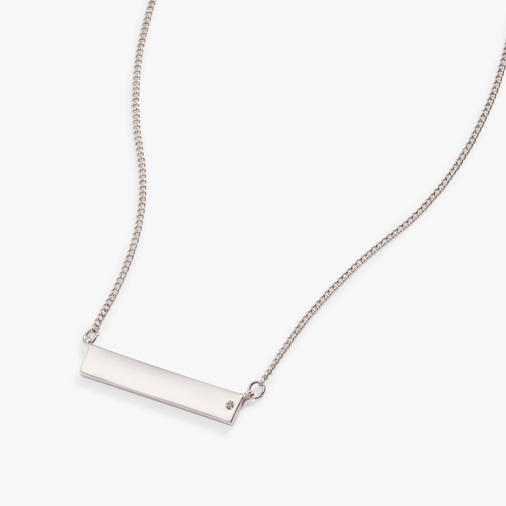 Bar Necklace with Crystal Accent Shiny Rose Gold | Alex and Ani