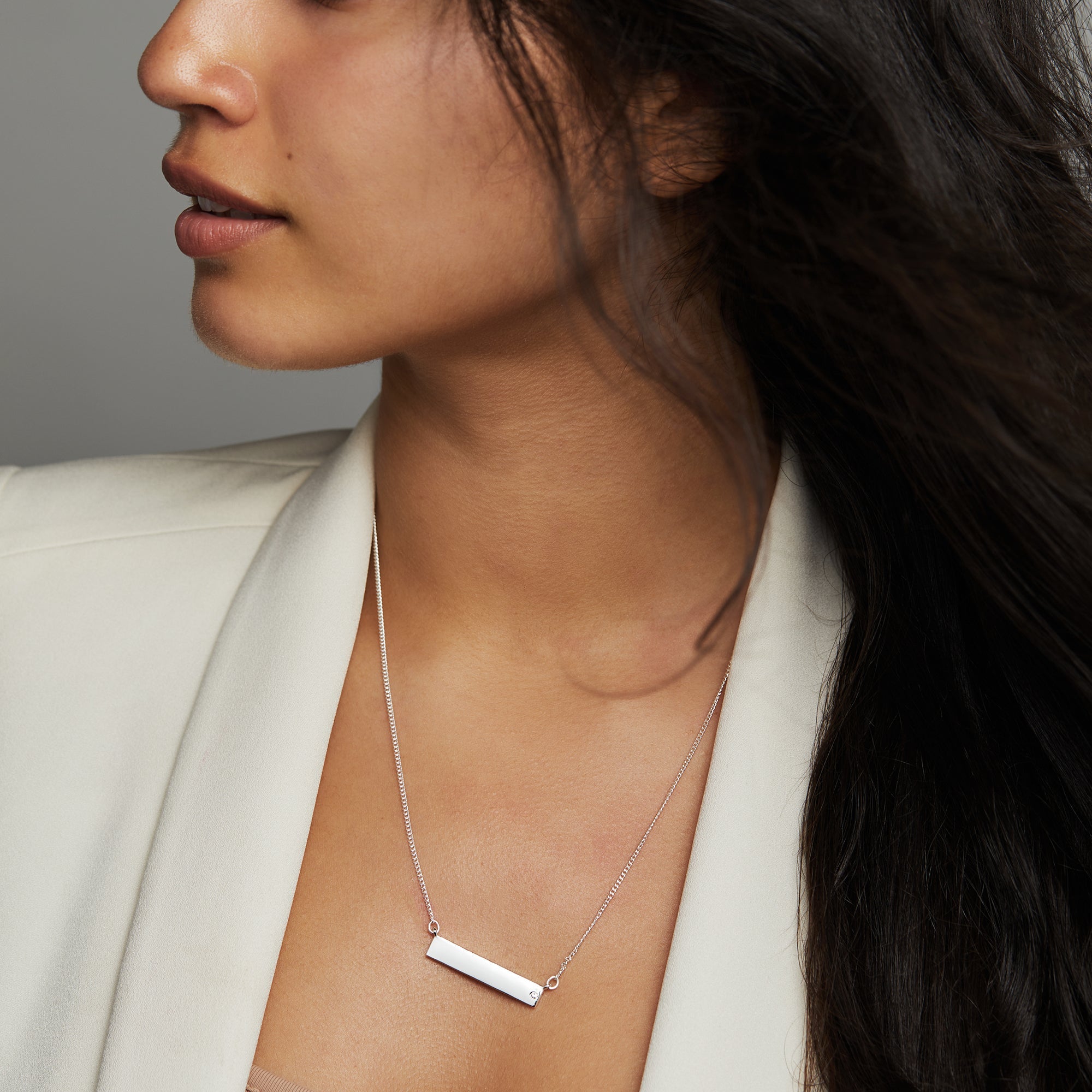 Bar Necklace with Crystal Accent Shiny Rose Gold | Alex and Ani