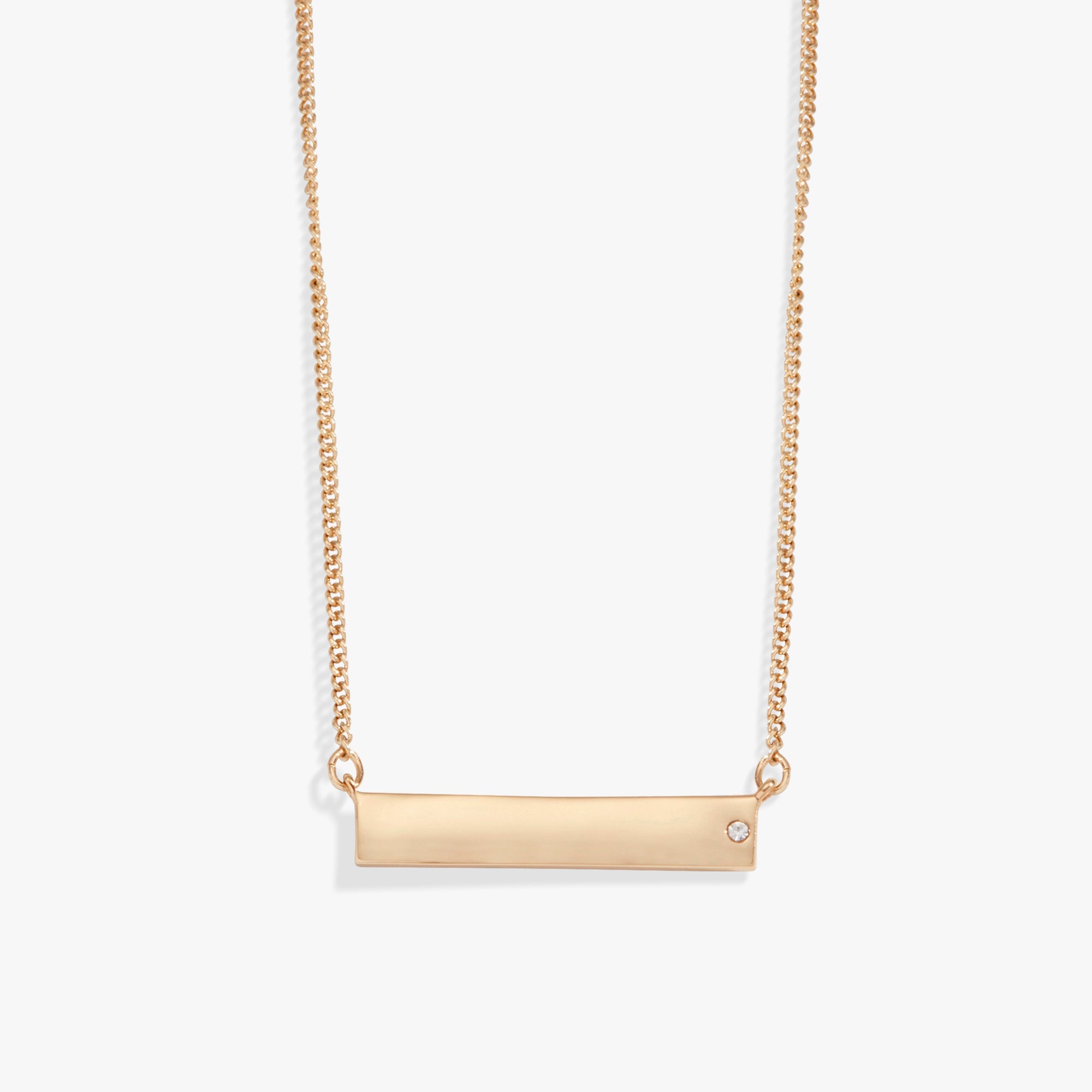 Bar Necklace with Crystal Accent Shiny Rose Gold | Alex and Ani
