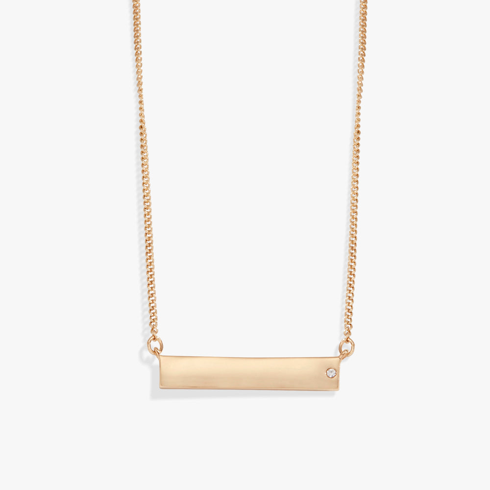 Bar Necklace with Crystal Accent Shiny Rose Gold | Alex and Ani