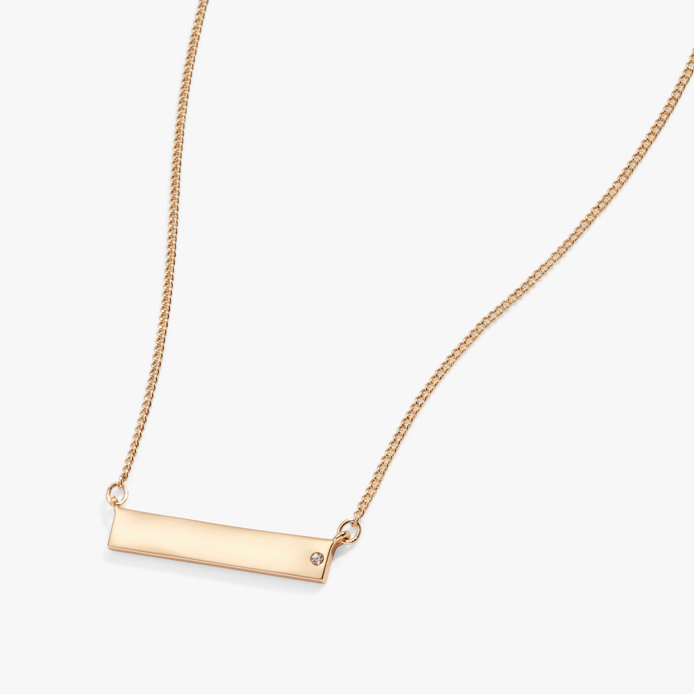 Bar Necklace with Crystal Accent Shiny Rose Gold | Alex and Ani
