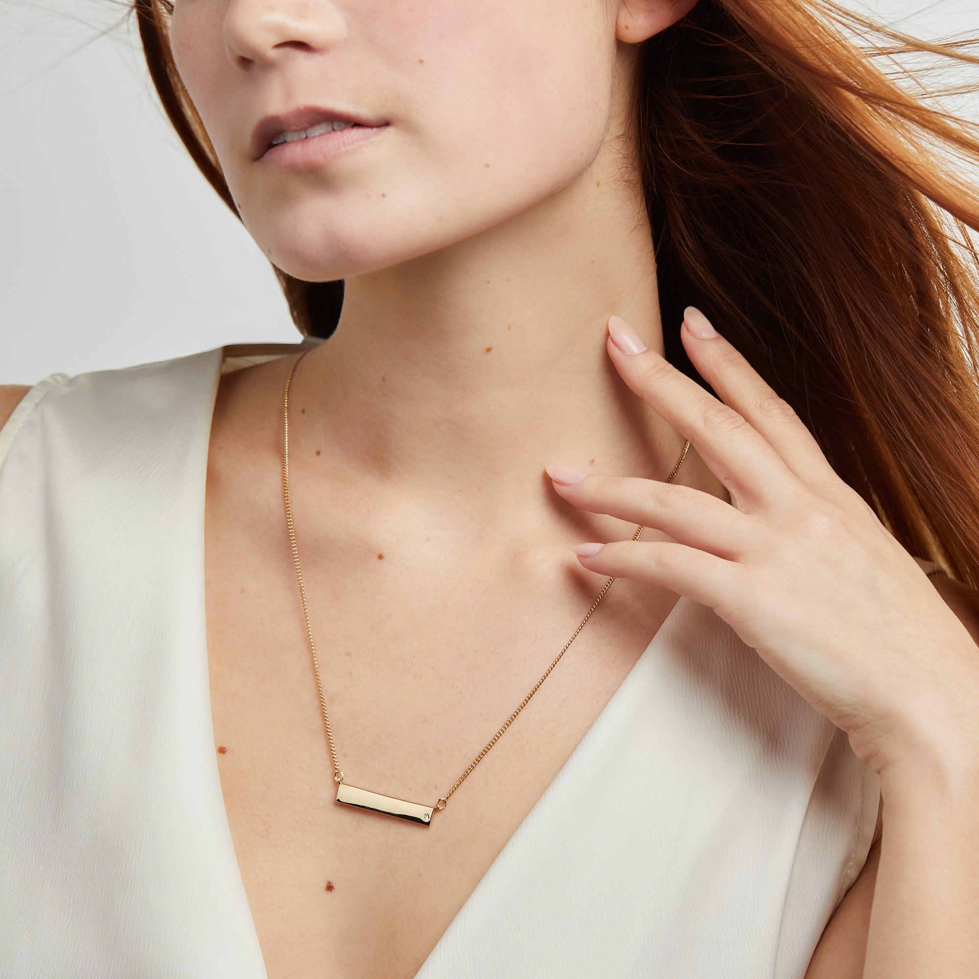 Bar Necklace with Crystal Accent Shiny Rose Gold | Alex and Ani
