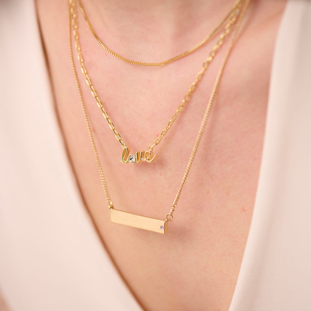 Bar Necklace with Crystal Accent Shiny Rose Gold | Alex and Ani
