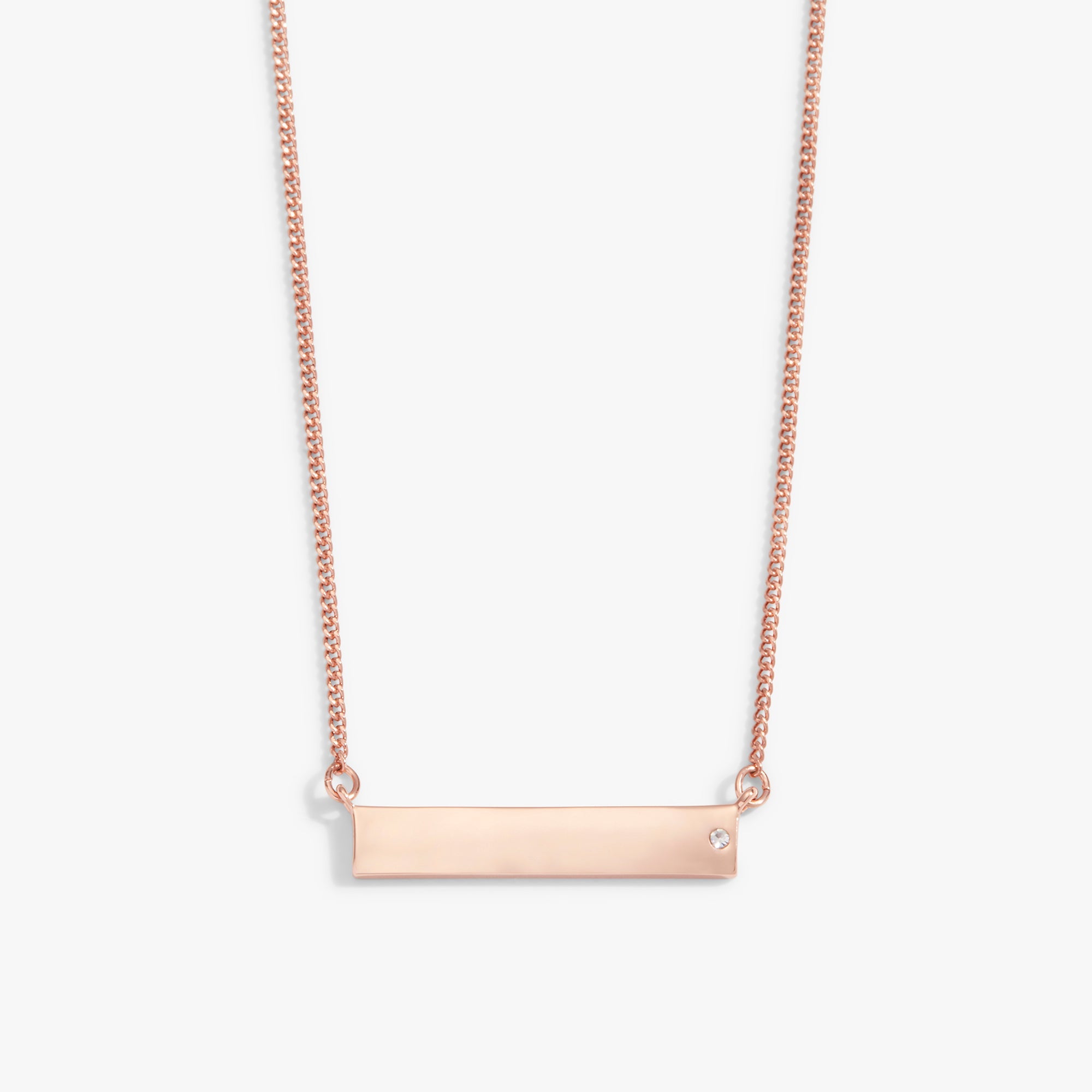 Bar Necklace with Crystal Accent Shiny Rose Gold | Alex and Ani