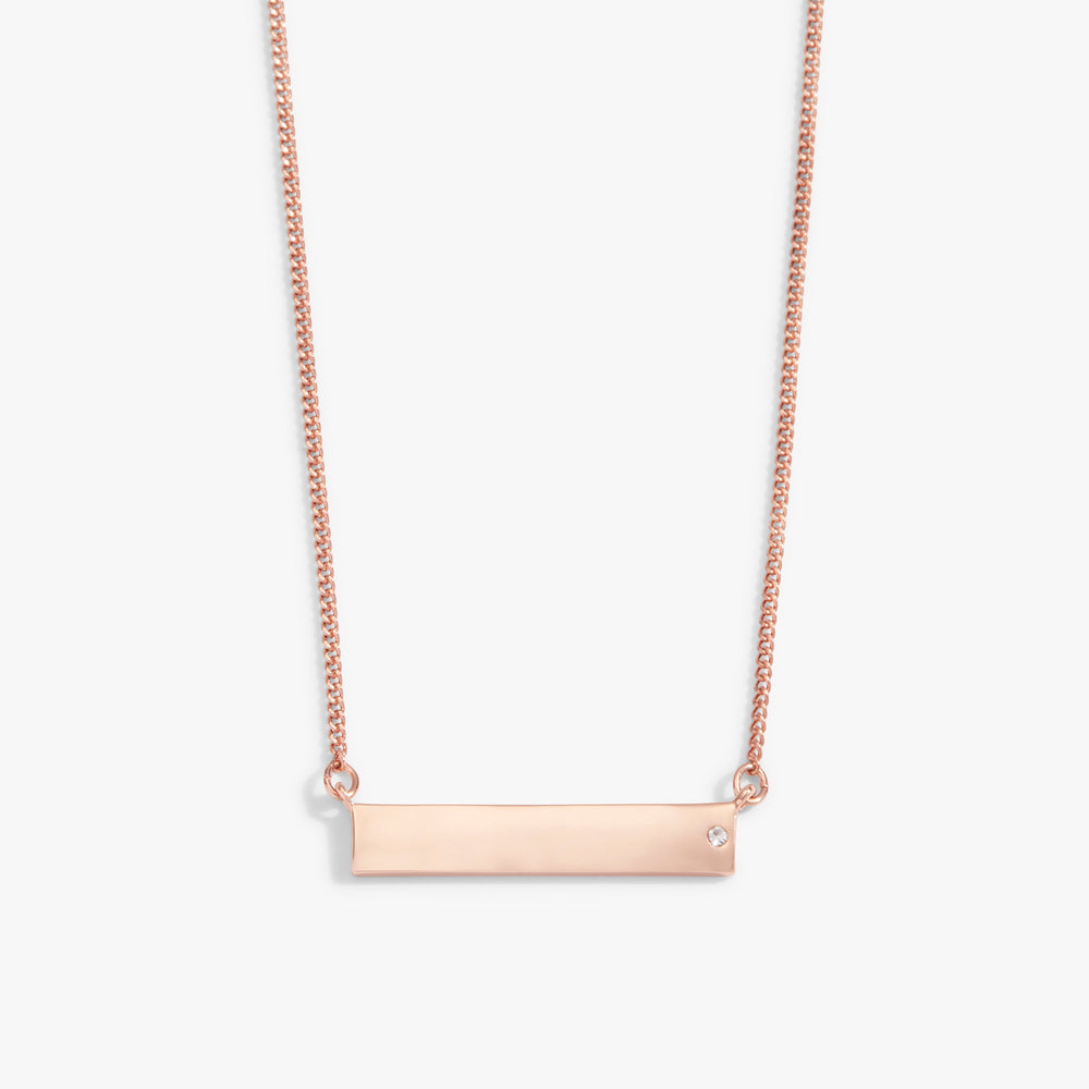Bar Necklace with Crystal Accent Shiny Rose Gold | Alex and Ani