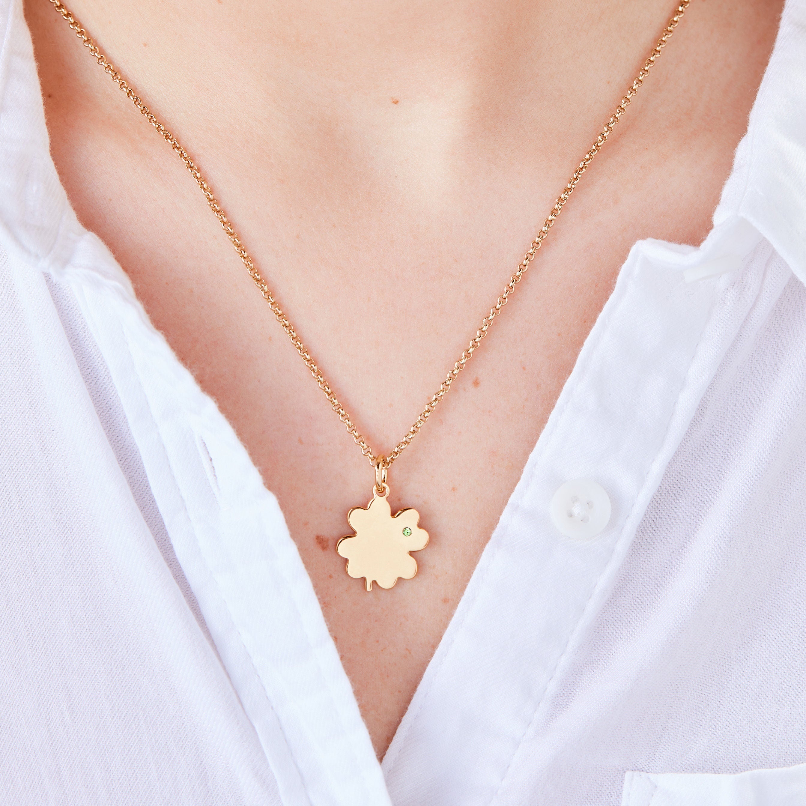Four-Leaf Clover Necklace, 21" Gold | Alex and Ani