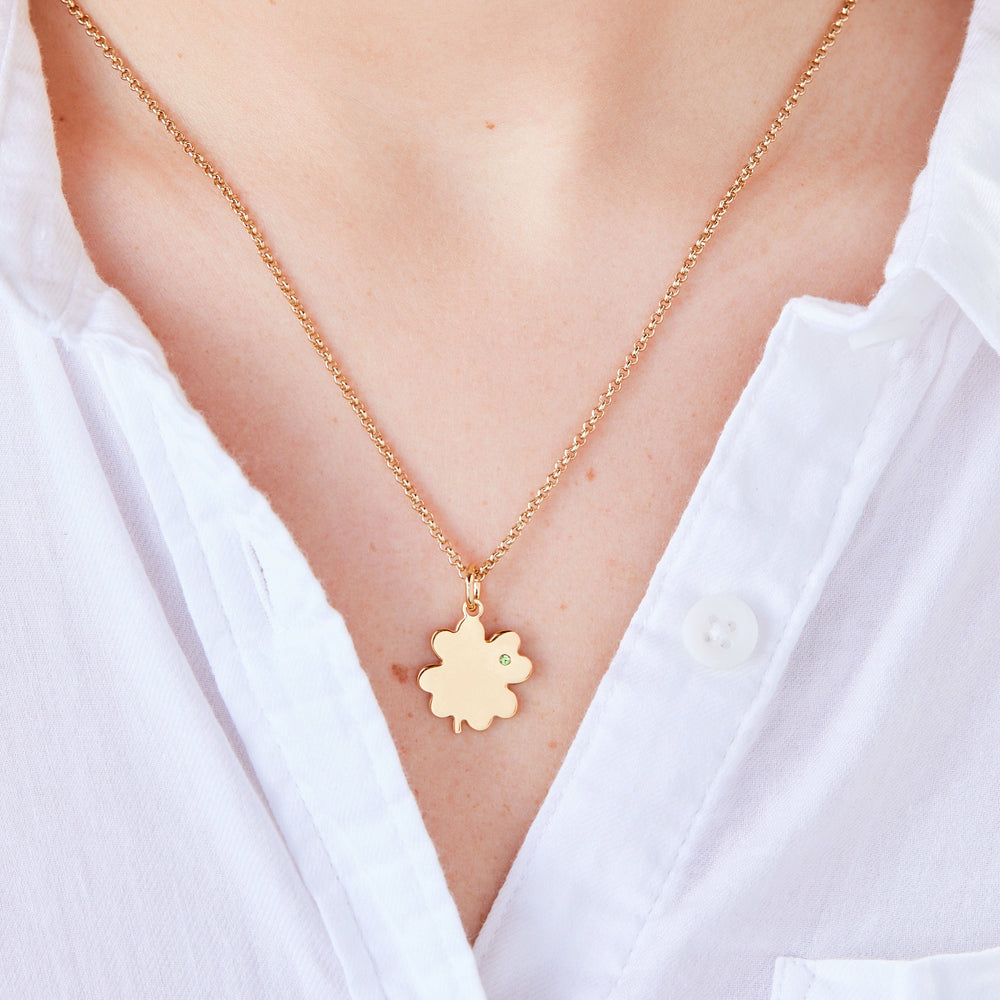 Four-Leaf Clover Necklace, 21" Gold | Alex and Ani