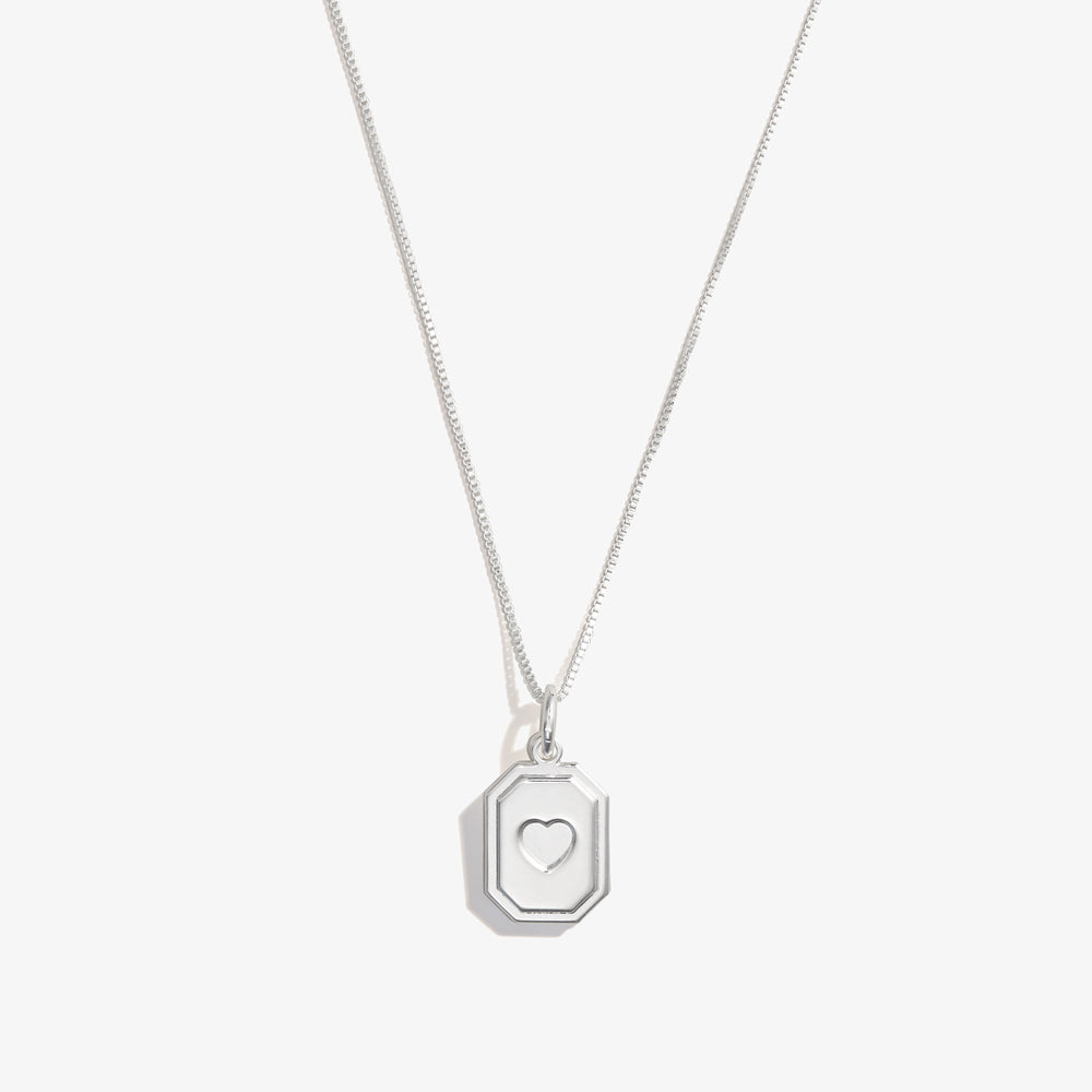 Slider Tag Heart Charm Necklace Gold | Alex and Ani