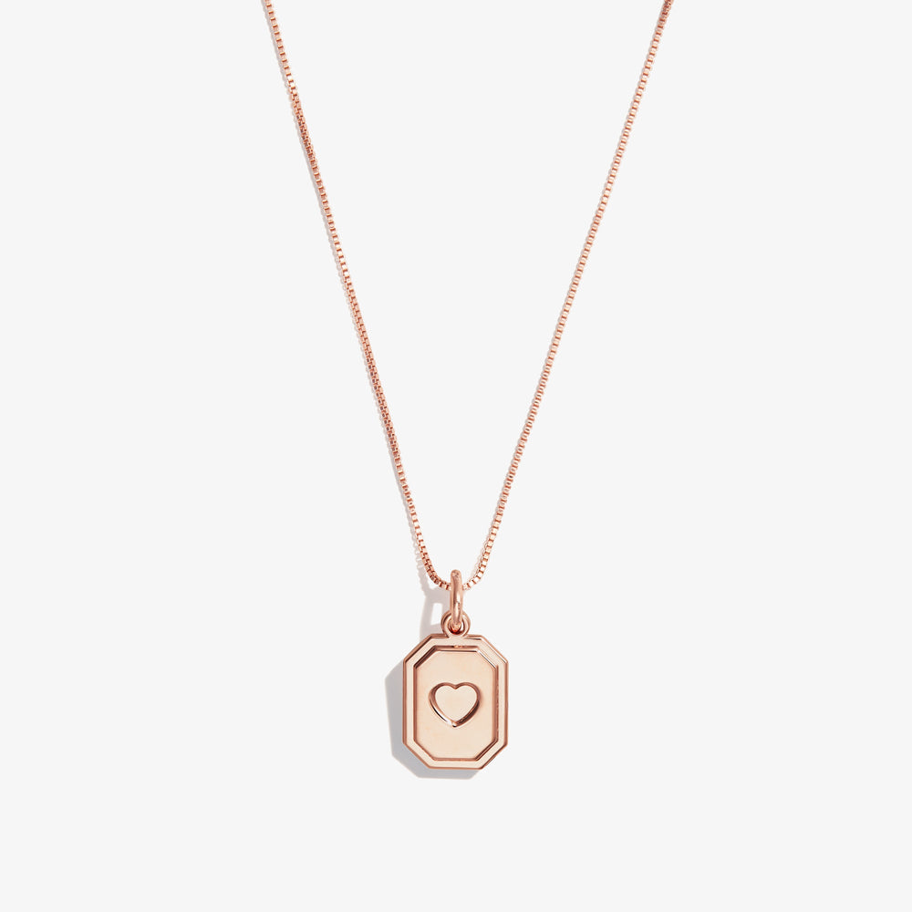 Slider Tag Heart Charm Necklace Gold | Alex and Ani