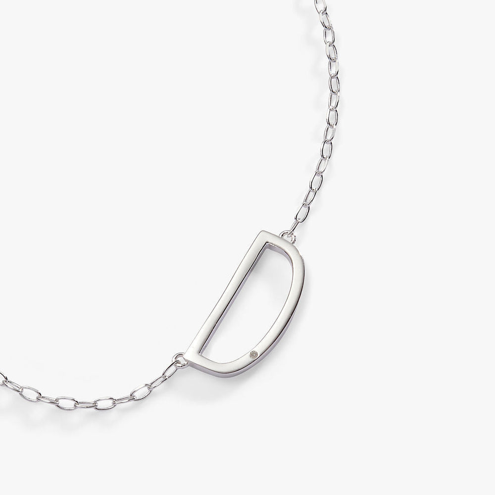 Precious Elongated Initial Necklace D Sterling Silver | Alex and Ani