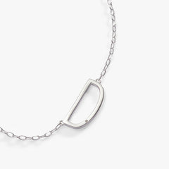 Precious Elongated Initial Necklace D Sterling Silver | Alex and Ani