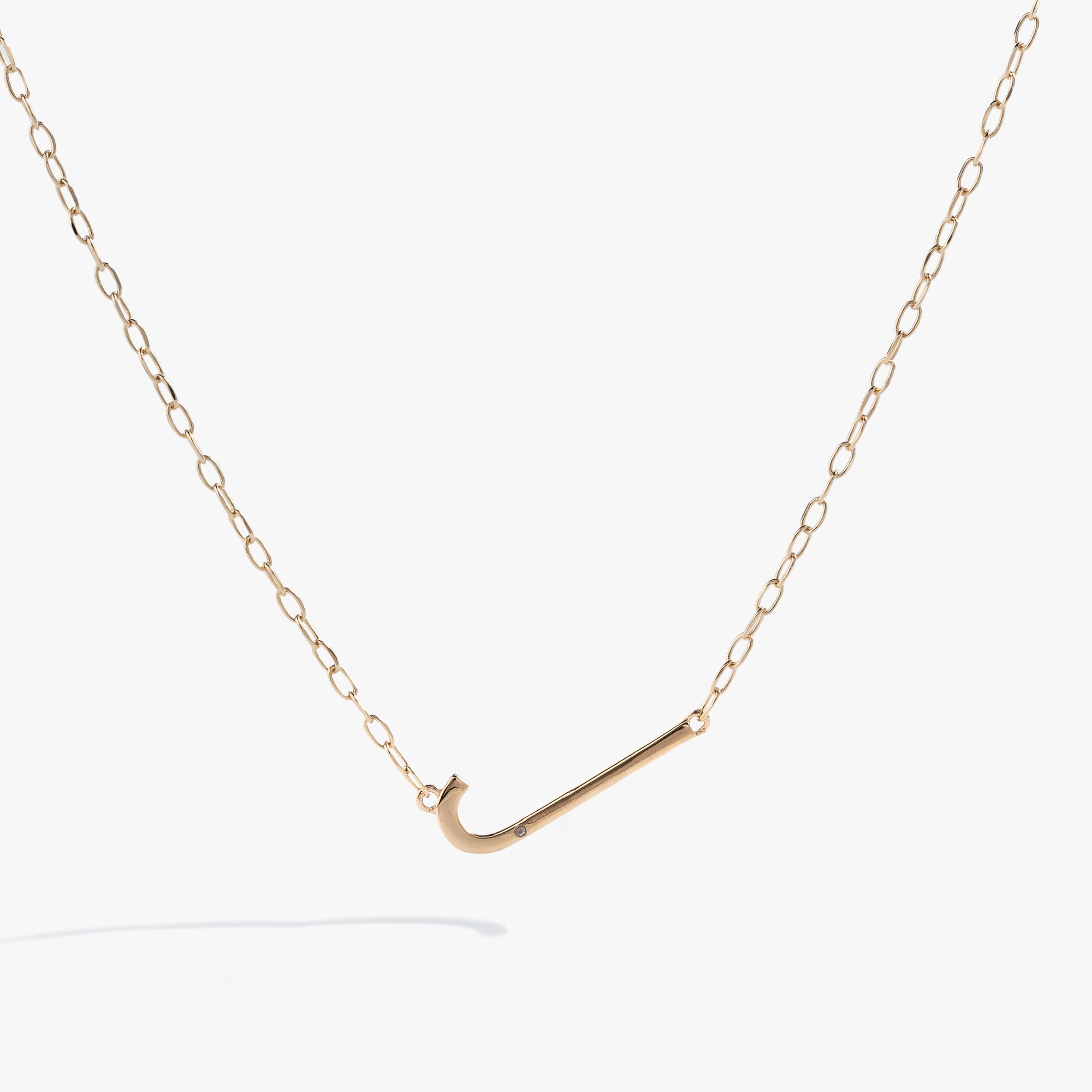 Precious Elongated Initial Necklace J 14kt Gold Over .925 Sterling Silver | Alex and Ani